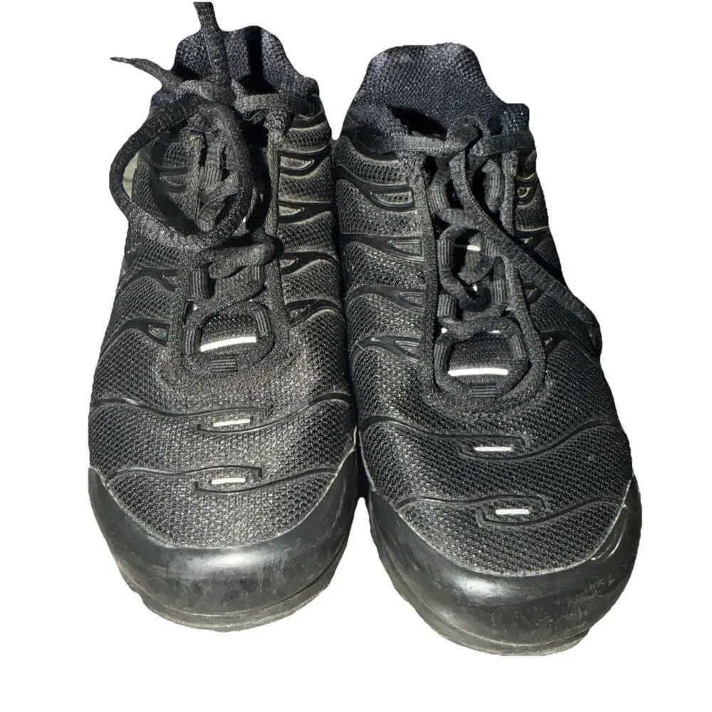 Nike Air Max Plus GS Triple Black Running Trainers 3.5y Kids SrS